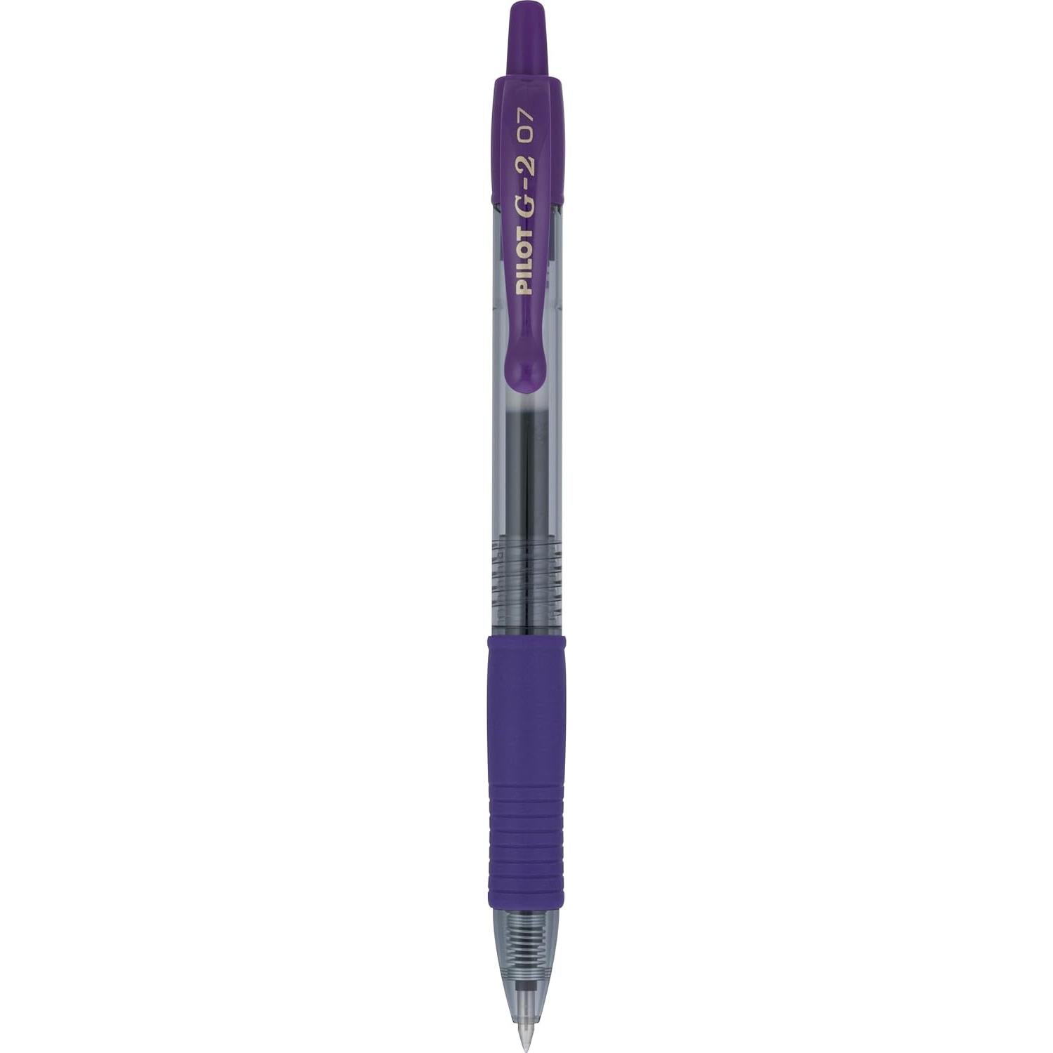 Bolígrafos de Gel Pilot G2 Fina 0.7mm Uva - Paquete de 12