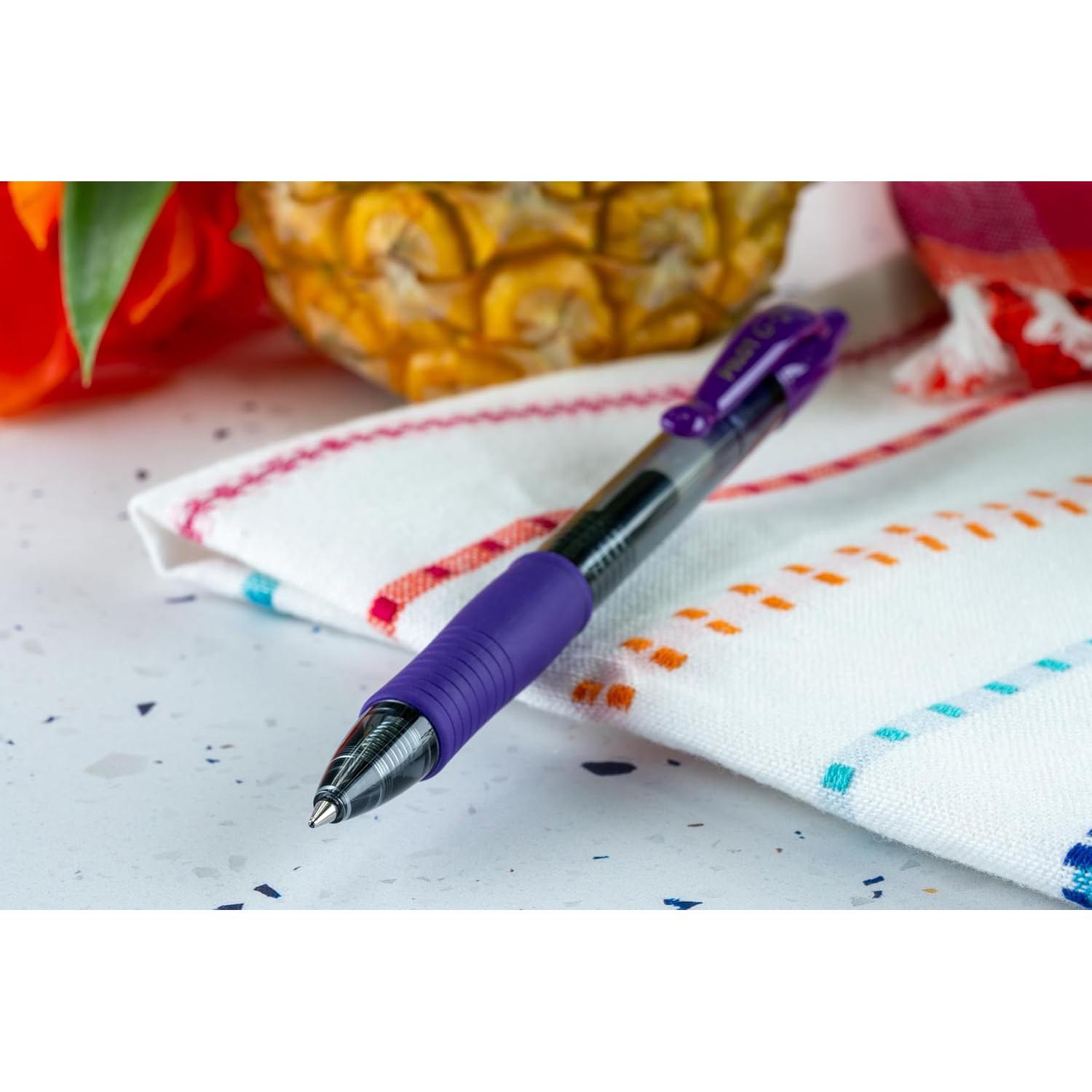 Bolígrafos de Gel Pilot G2 Fina 0.7mm Uva - Paquete de 12