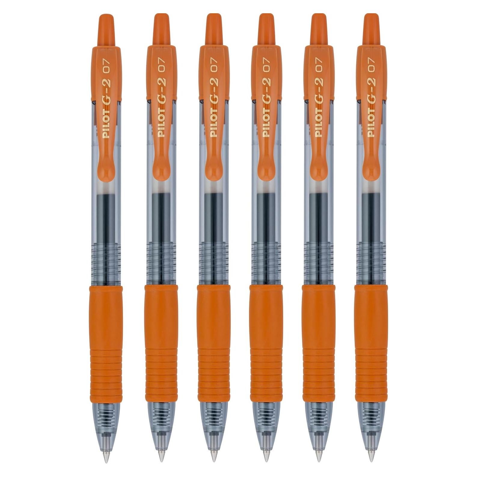 Bolígrafos de Gel Pilot G2 Recargables 0.7mm Caramelo - Paquete de 6