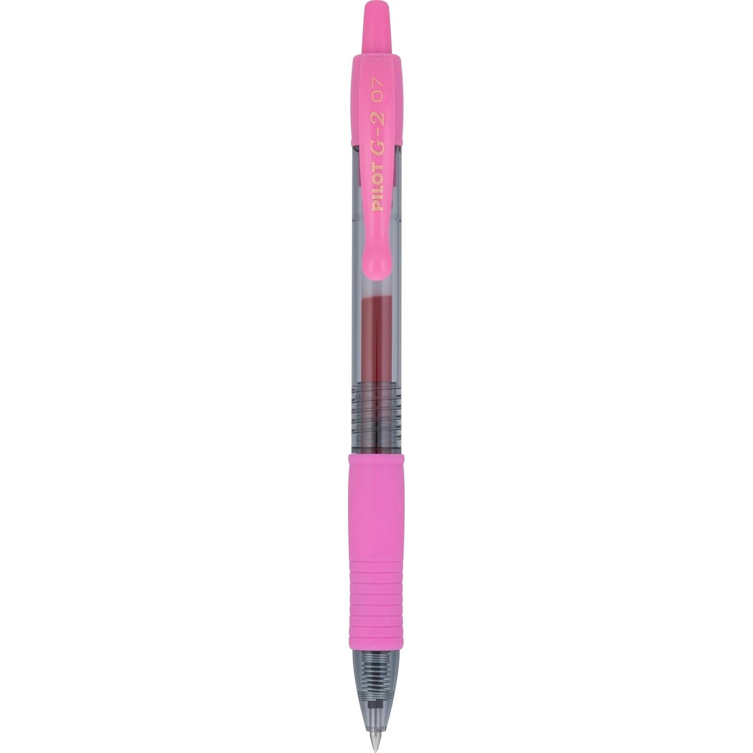 Bolígrafos de Gel Pilot G2 Rosa Claro 0.7mm - Paquete de 12
