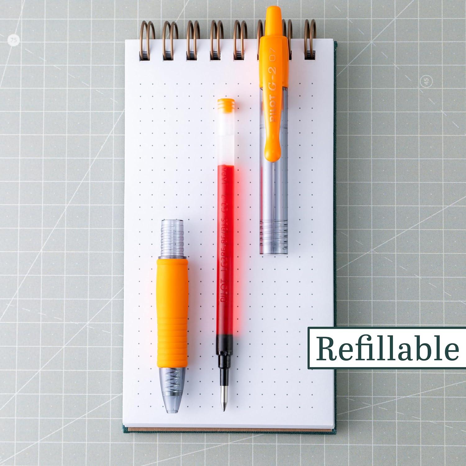 Bolígrafos de Gel Pilot G2 Premium Naranja 0.7mm Paquete de 6