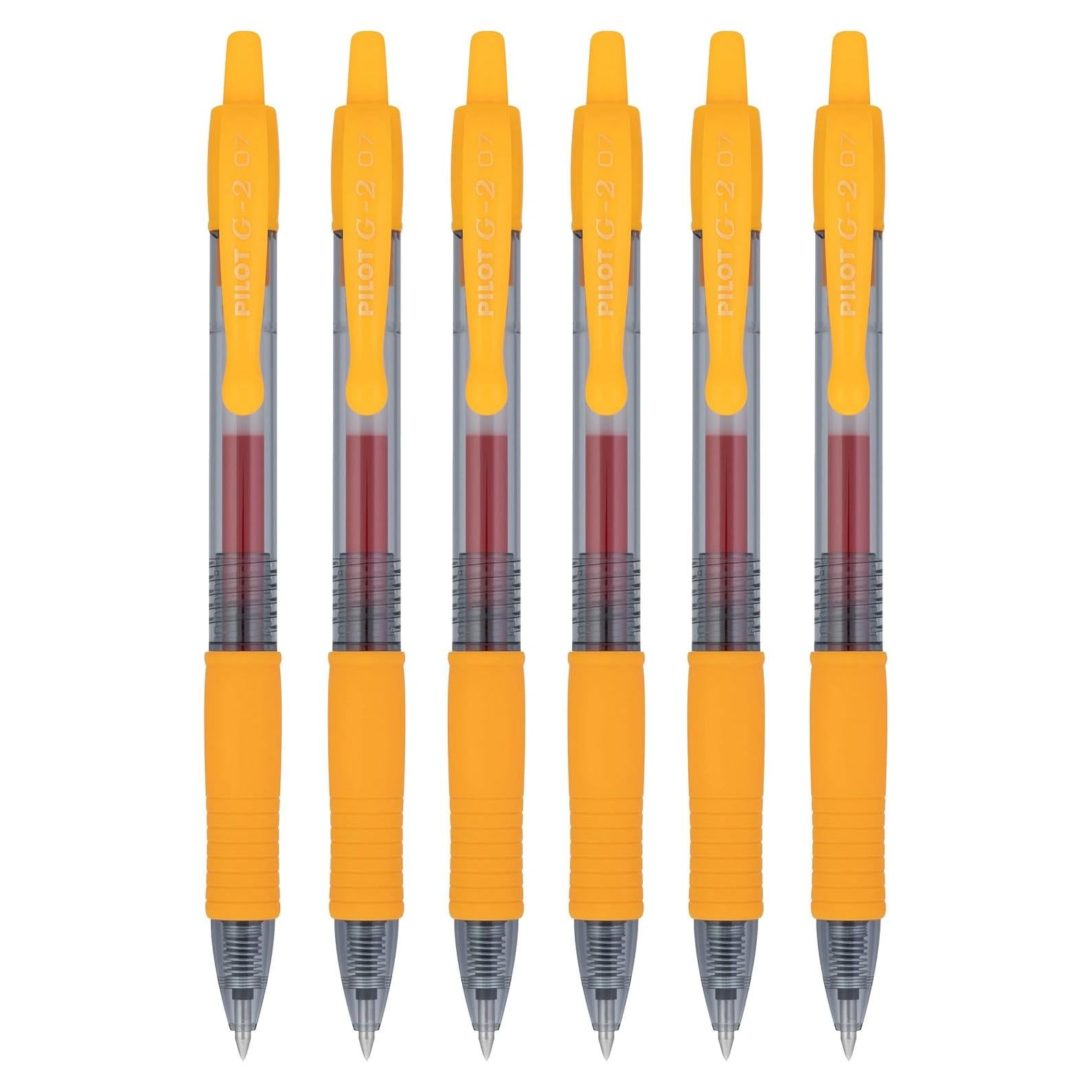 Bolígrafos de Tinta de Gel Pilot G2 Premium 0.7mm Naranja Albaricoque - 6 Unidades
