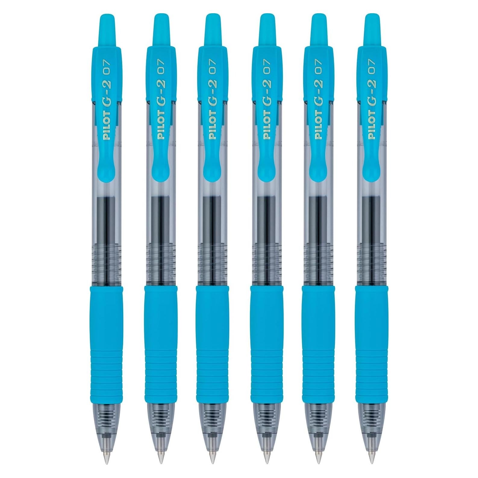 Bolígrafos de Gel Pilot G2 Premium Turquesa 0.7mm Paquete de 6