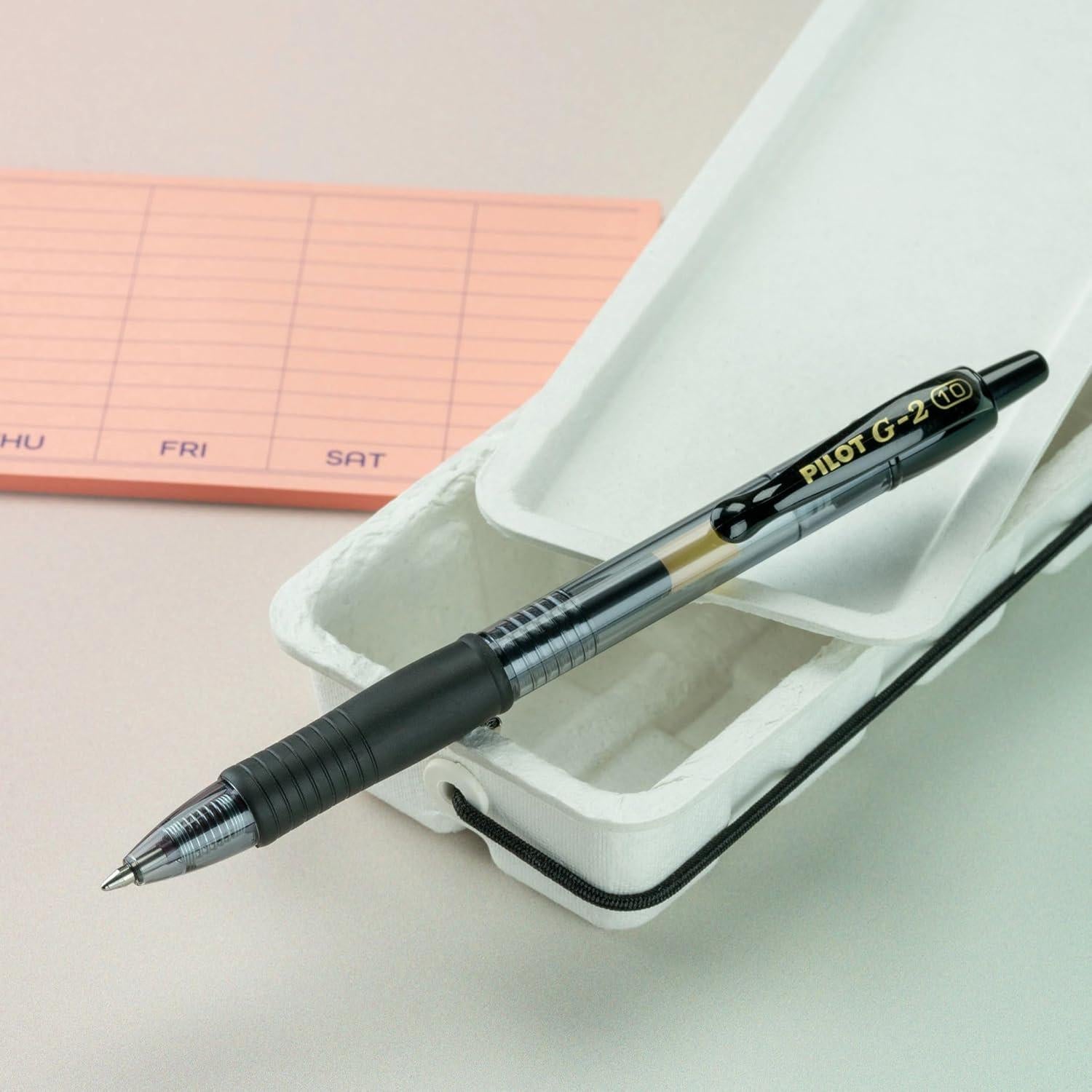 Bolígrafos de Gel Pilot G2, 12 Unidades, Tinta Negra, Punta 1 mm