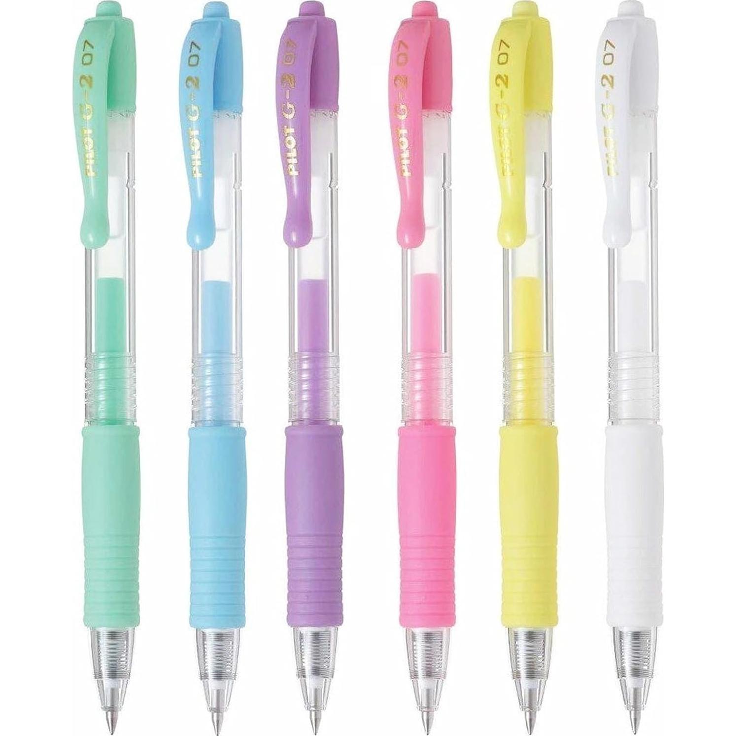 Bolígrafos de Gel Retráctiles Pilot G-2 - Set de 6 Pastel