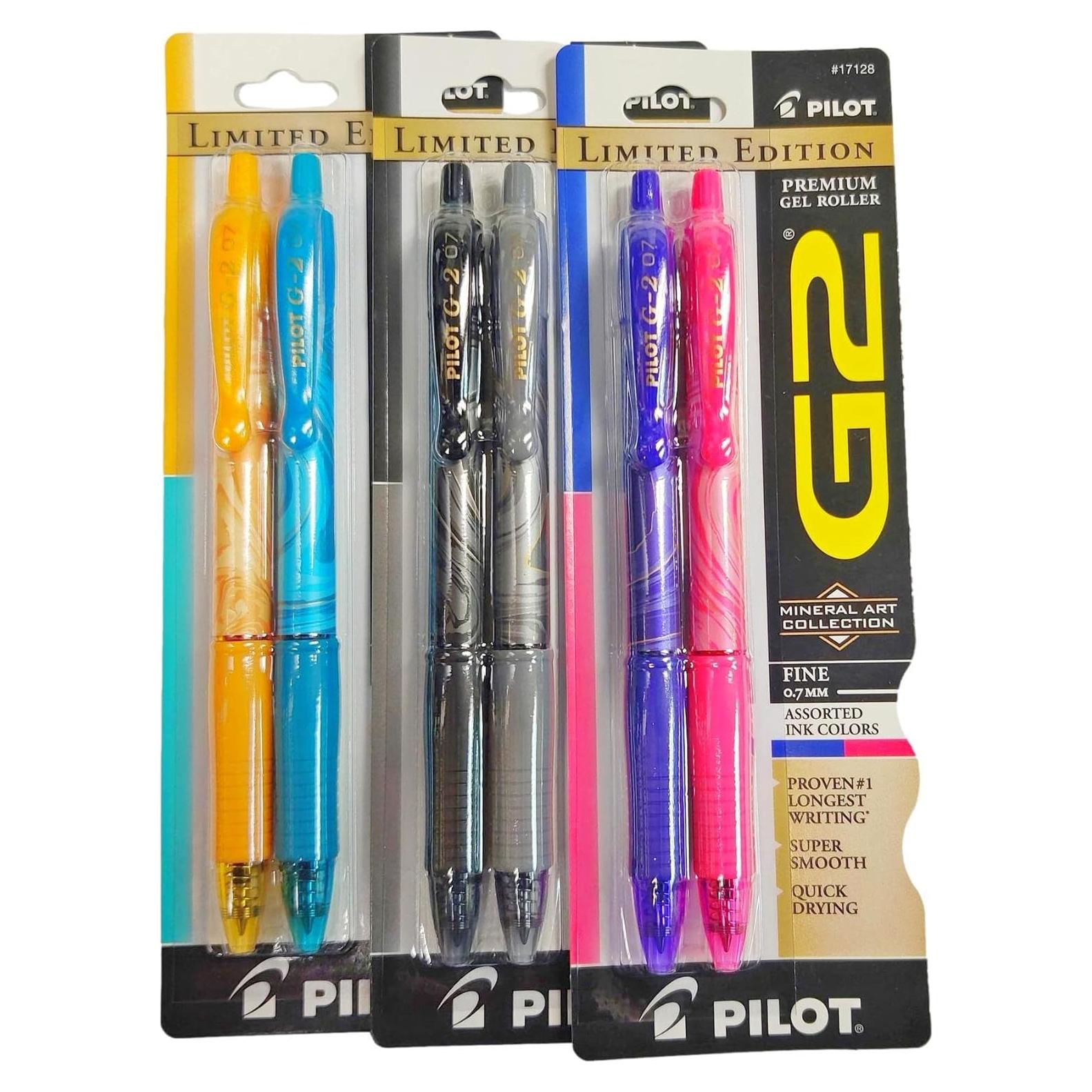 Bolígrafos de Gel Pilot G2 Mineral Art Edición Limitada 0.7mm