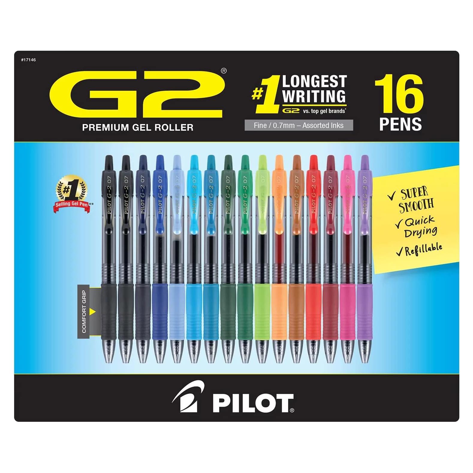 Bolígrafos de Tinta de Gel Pilot G2 Premium 0.7mm 16 Colores