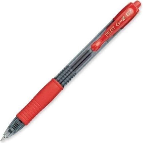 Bolígrafos Pilot G2 Gel Rojo Punta Fina 0.7mm 2 Unidades + 6 Recargas