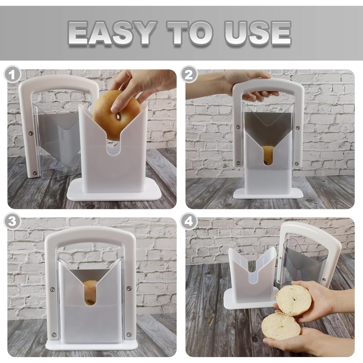 Cortador de Bagels Yatytepo Acero Inoxidable Blanco 21.5 cm