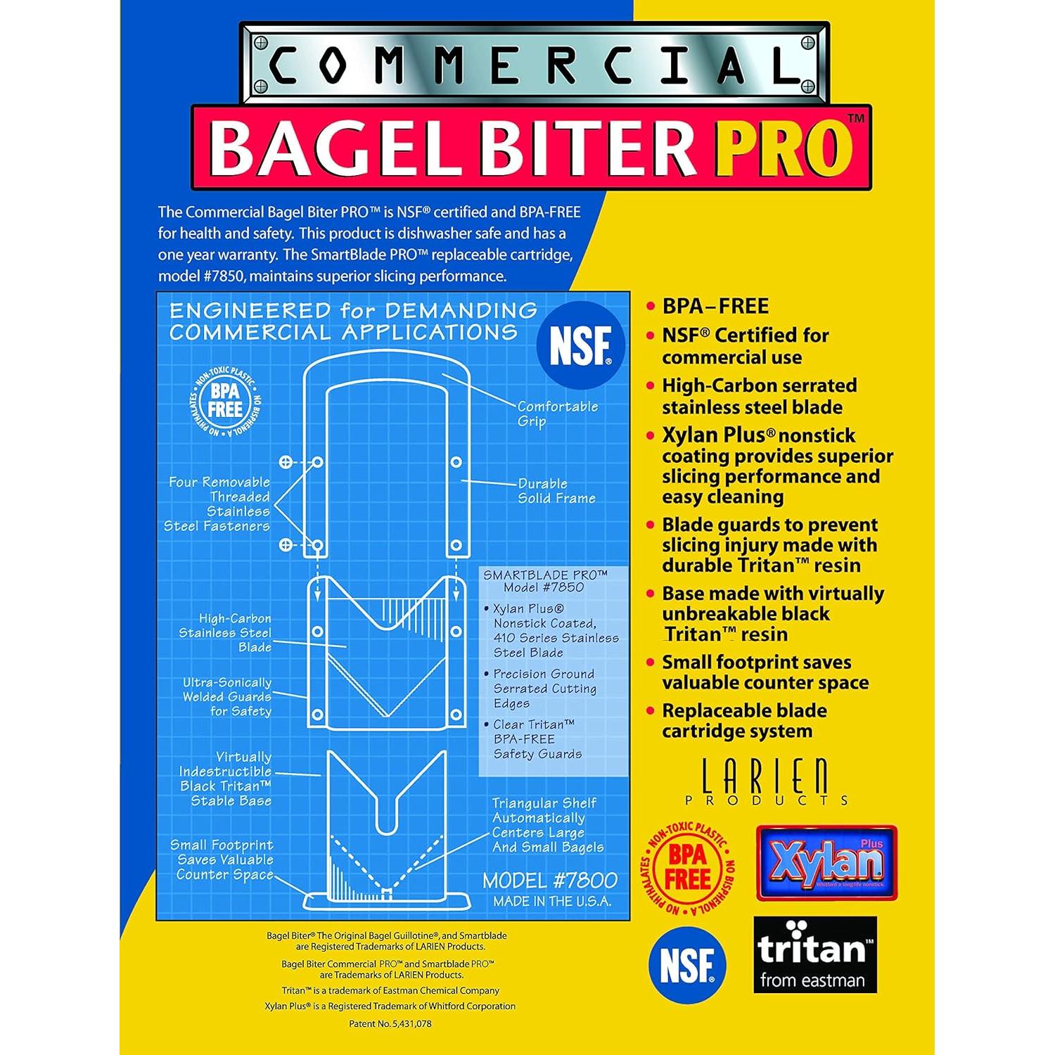 Cortador de Bagel Comercial Larien 7800 - Libre de BPA - Apto Lavavajillas