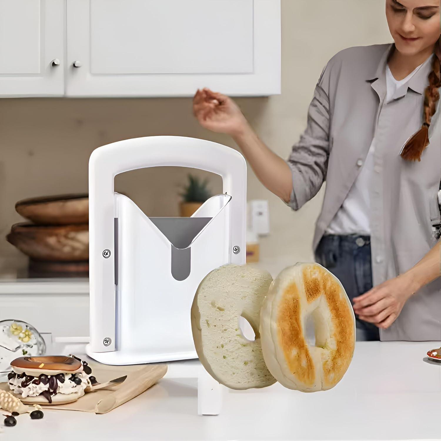 Cortador de Bagels EverDwell Acero Inoxidable Blanco 11.43 cm