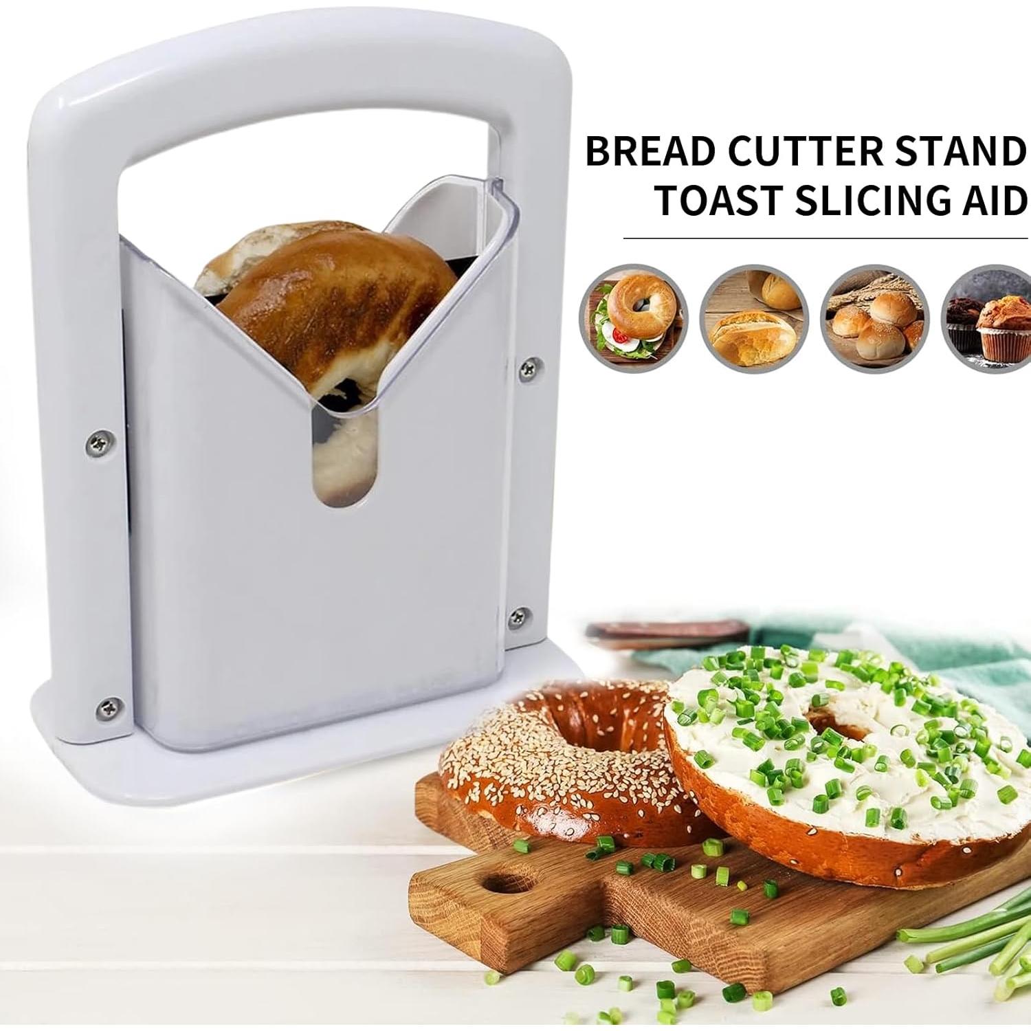 Cortador de Bagels XPAPOV Blanco Acero Inoxidable 22x9x18cm