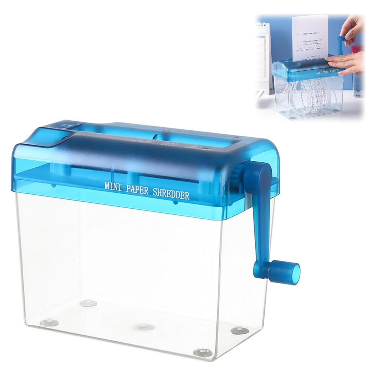 Mini Trituradora Manual Kakalote Azul para Papel y Documentos