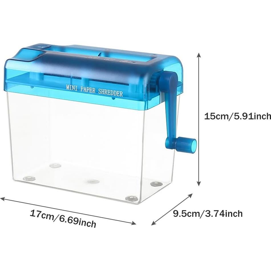 Mini Trituradora Manual Kakalote Azul para Papel y Documentos