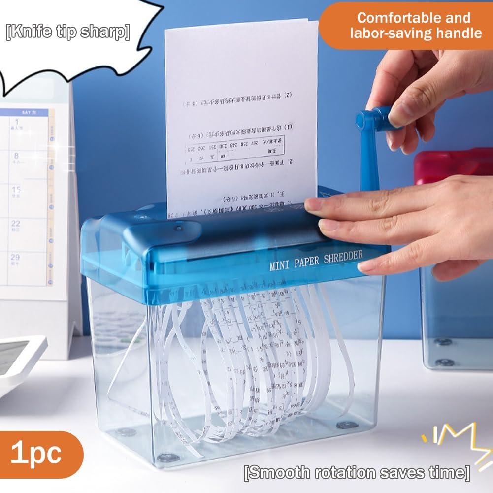 Mini Trituradora Manual Kakalote Azul para Papel y Documentos