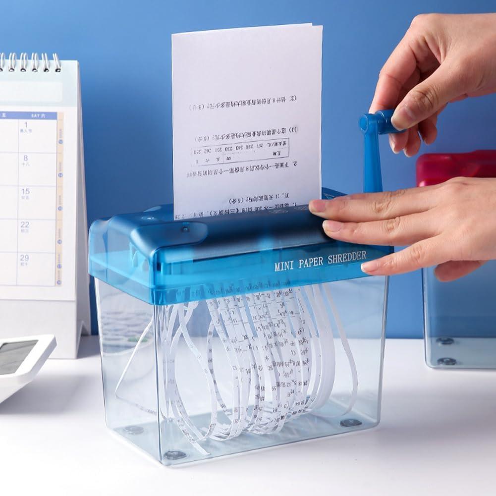 Mini Trituradora Manual Kakalote Azul para Papel y Documentos