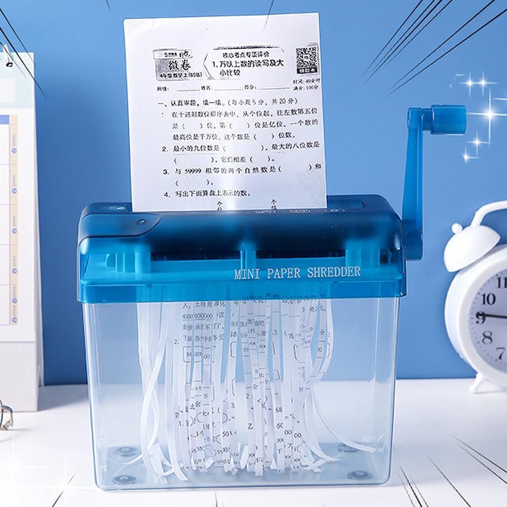 Mini Trituradora Manual Kakalote Azul para Papel y Documentos