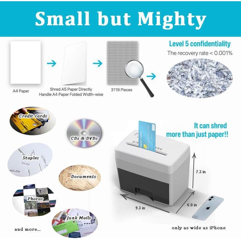 Destructora de Papel Micro Corte Suntech 2 Hojas A4 Blanca