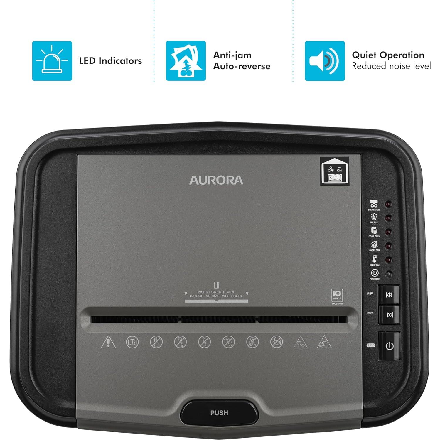 Destructora de papel y tarjetas Aurora AU125ME P-5 120 hojas