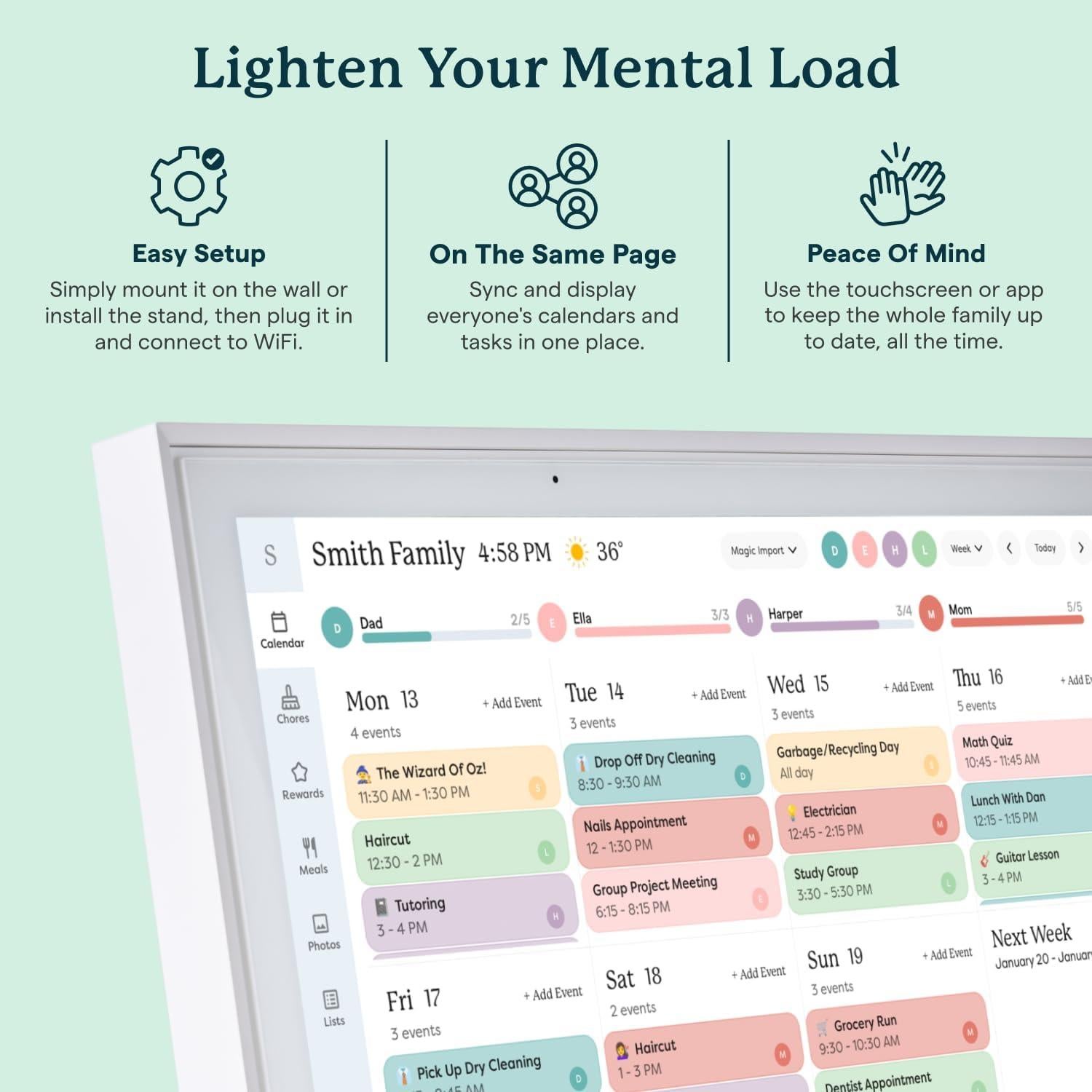 Calendario Digital Skylight 15.4" - Planificador de Pared Interactivo 2025