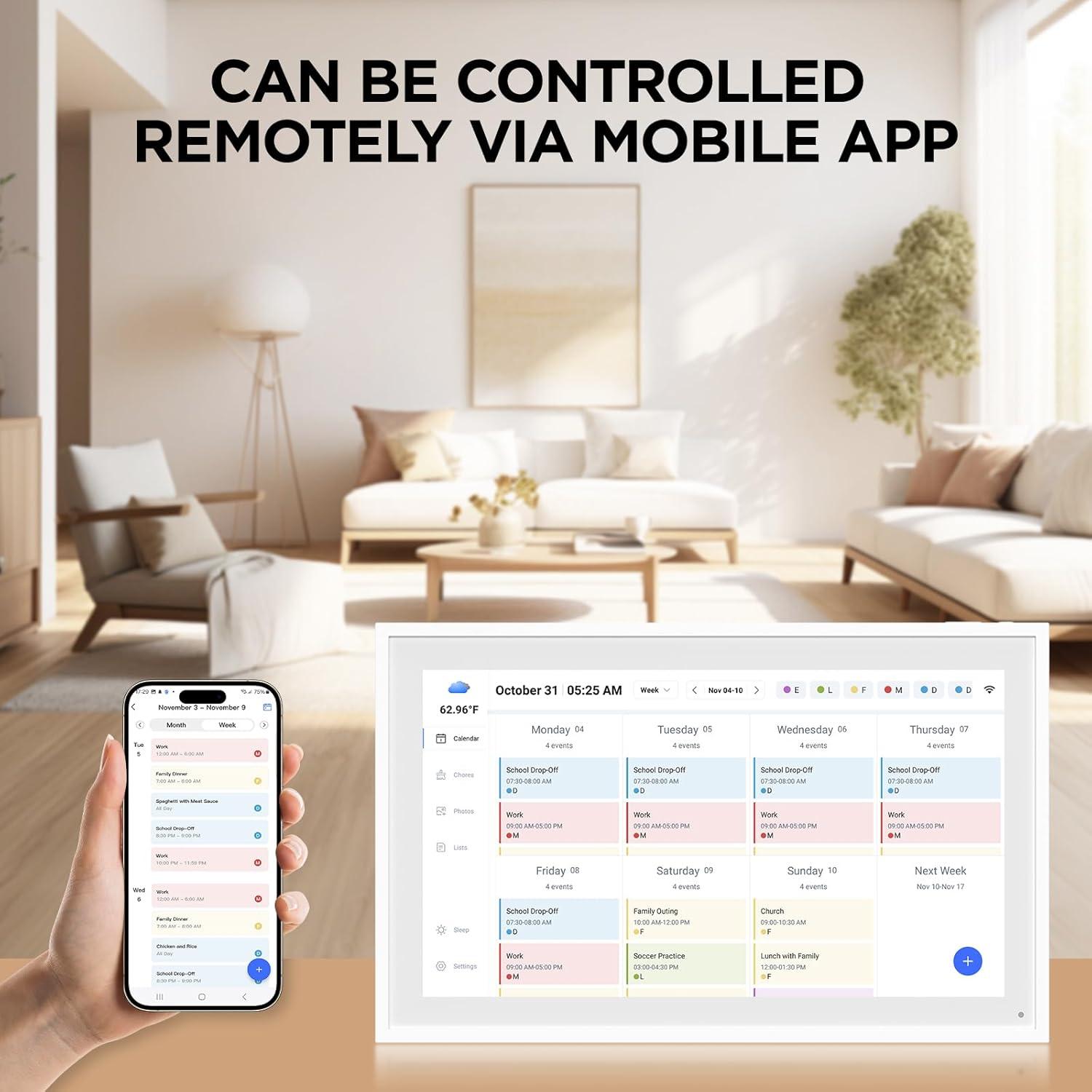 Calendario Digital Inteligente Mezed 10.1" Blanco - Planificador Familiar