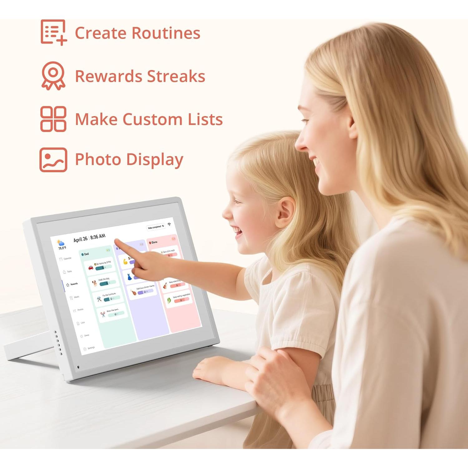 Calendario Digital 10" Dragon Touch Blanco Táctil con APP