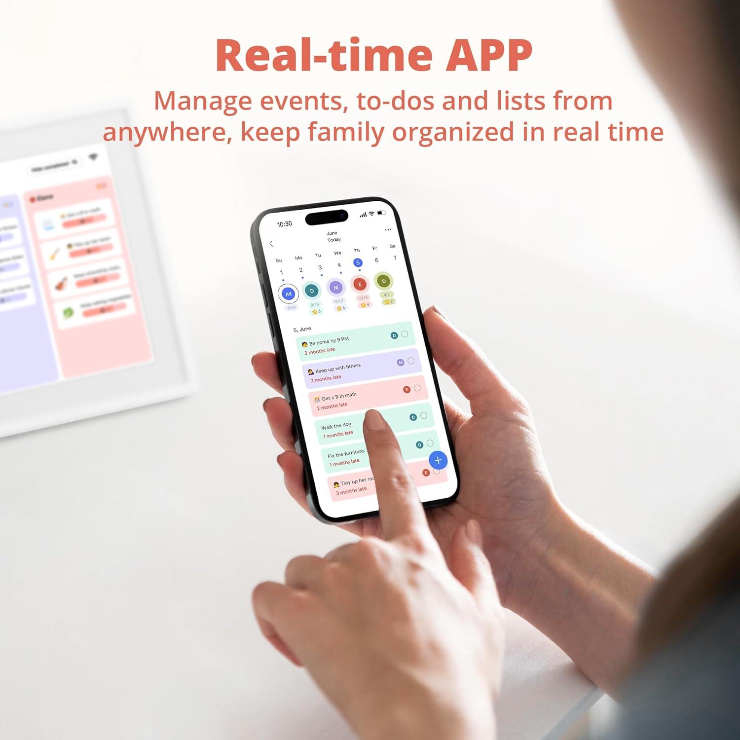 Calendario Digital 10" Dragon Touch Blanco Táctil con APP