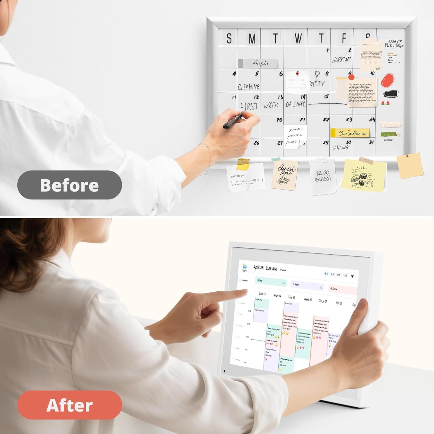 Calendario Digital 10" Dragon Touch Blanco Táctil con APP