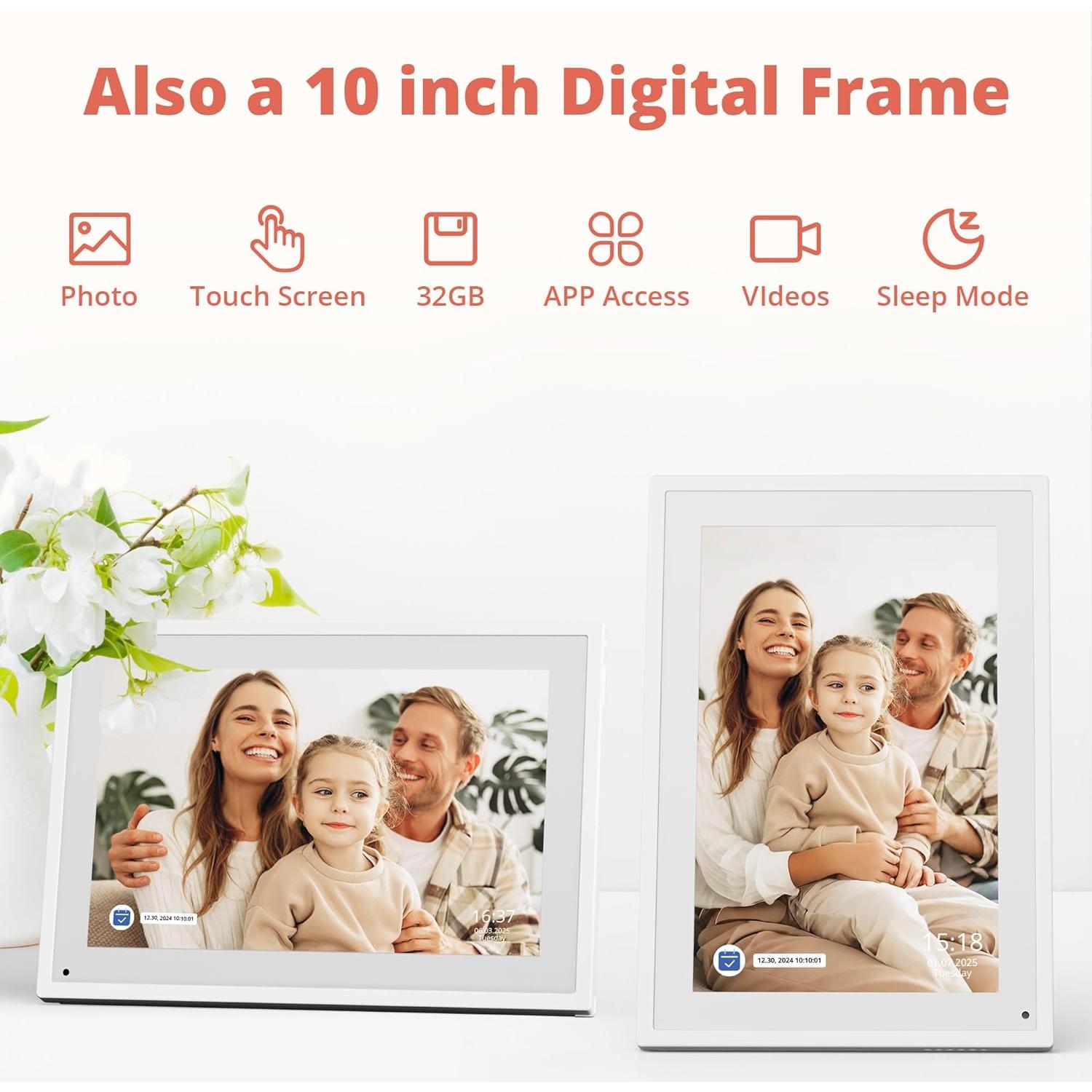 Calendario Digital 10" Dragon Touch Blanco Táctil con APP