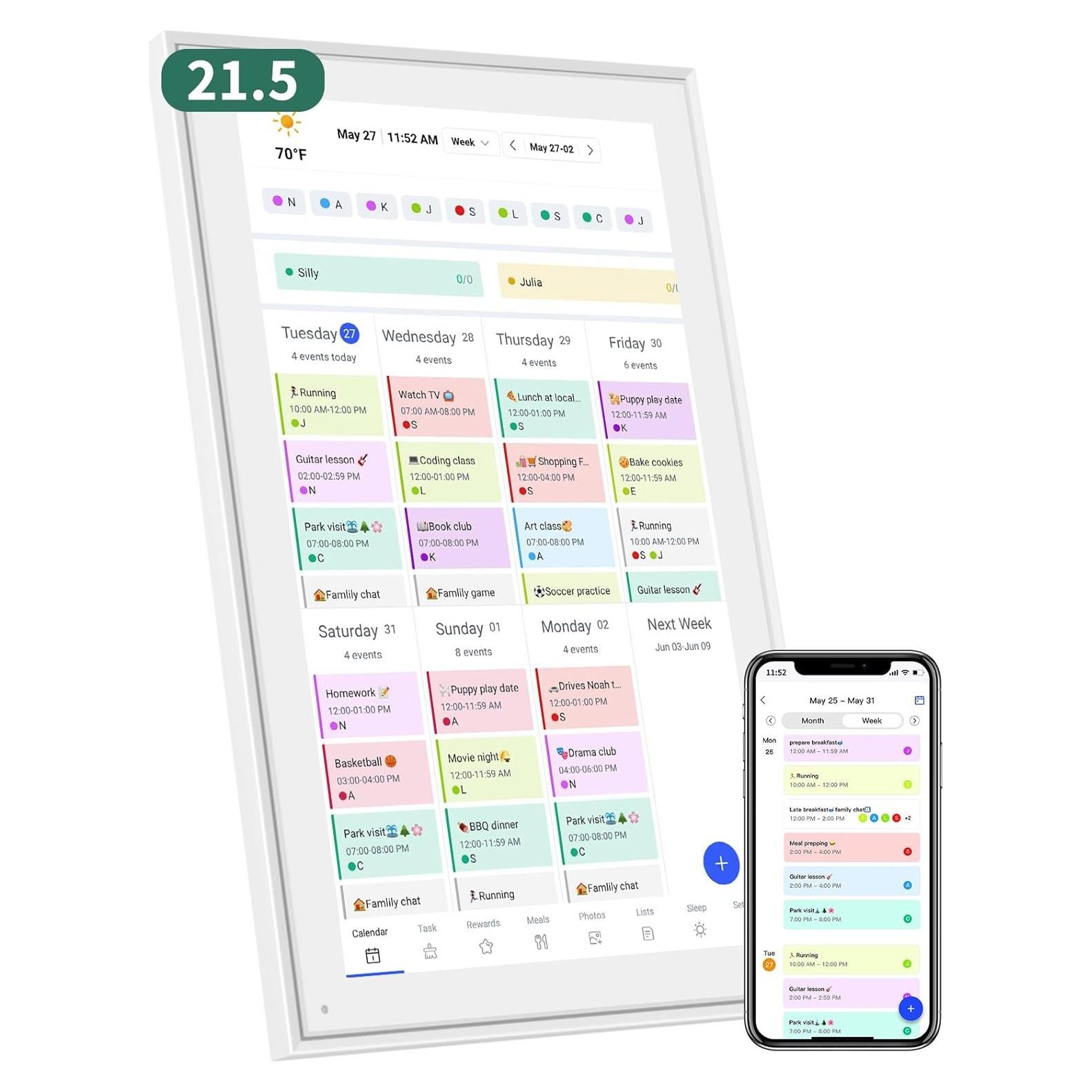 Calendario Digital Inteligente 21.5" Herncptar Blanco 1920x1080