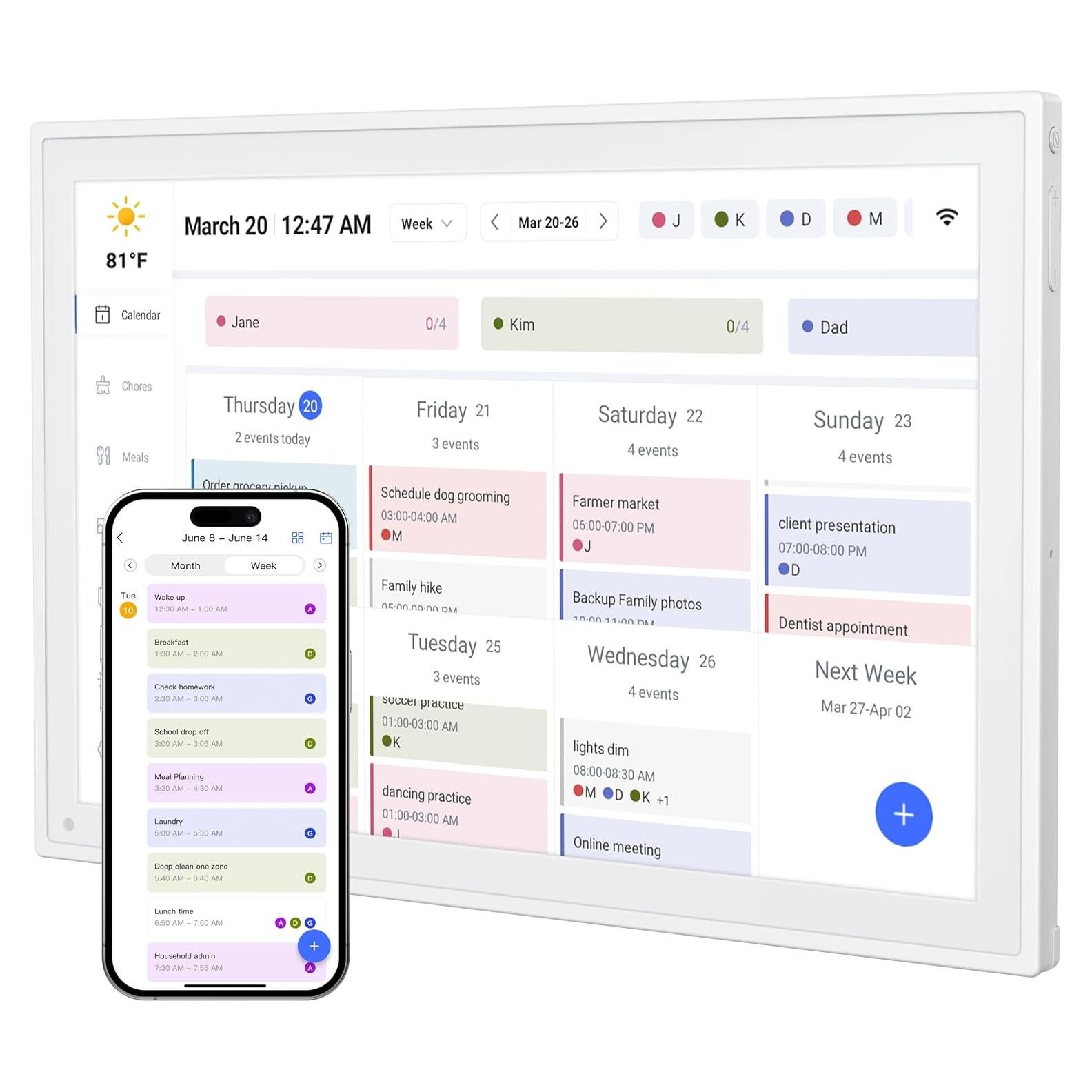 Calendario Digital YPI 10.1" WiFi Pantalla Táctil HD