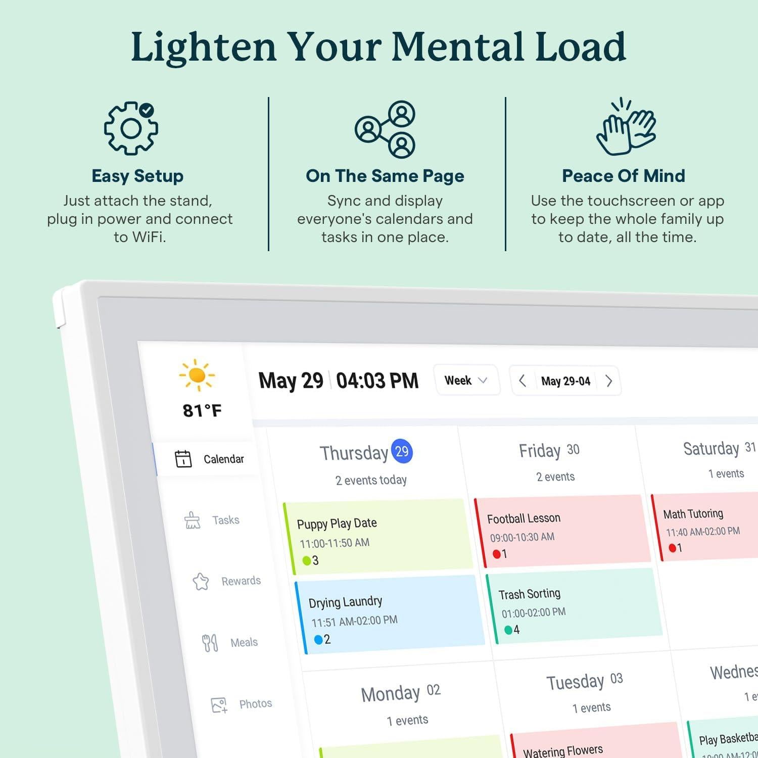 Calendario Digital YPI 10.1" WiFi Pantalla Táctil HD