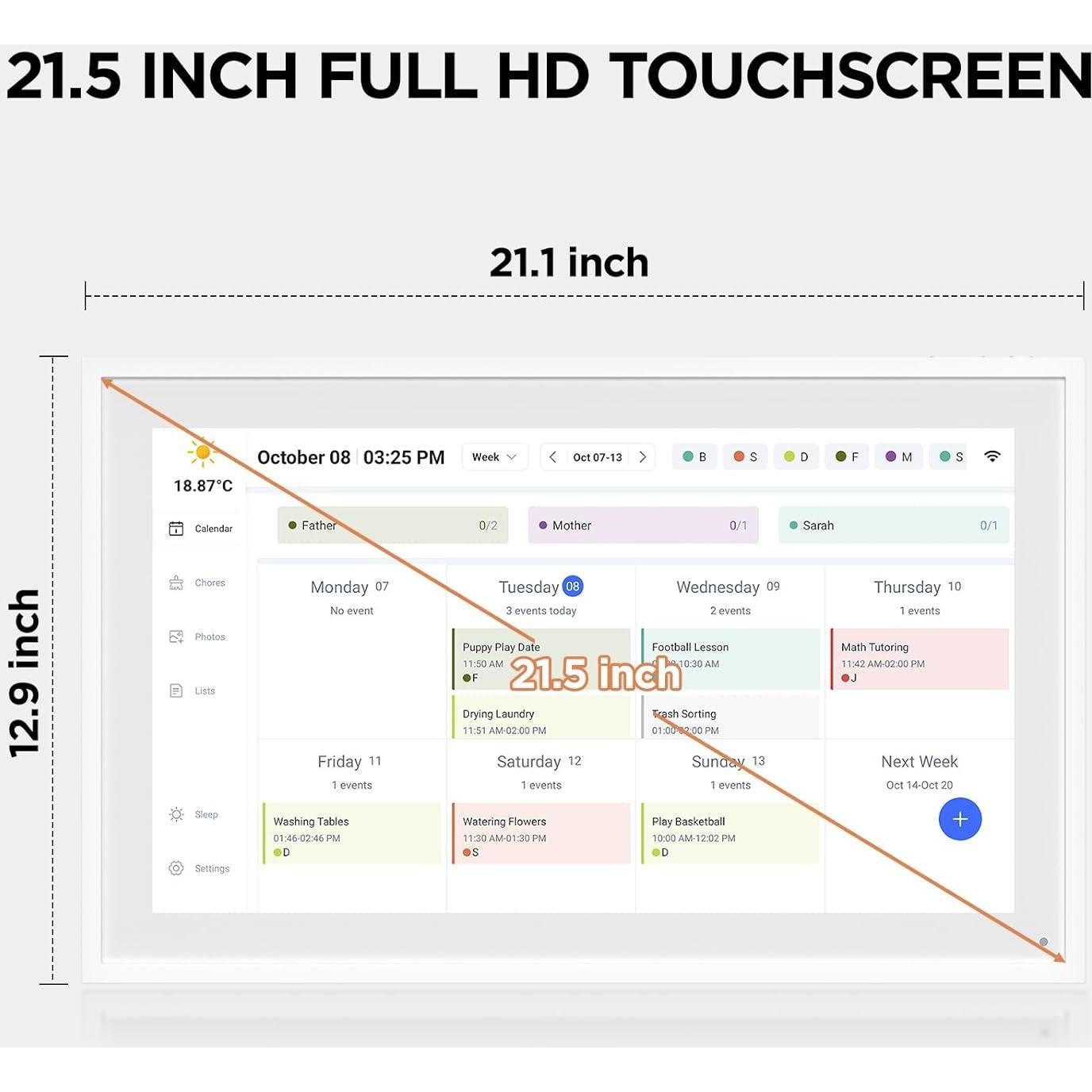 Calendario Digital Inteligente DASFIWO 21.5" Full HD 1920x1080
