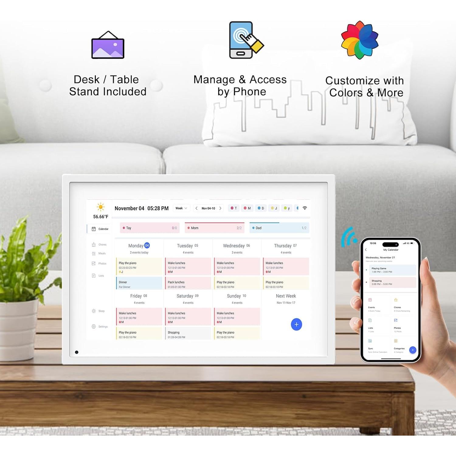 Planificador Digital Inteligente Moonka 10.1" Pantalla Táctil HD