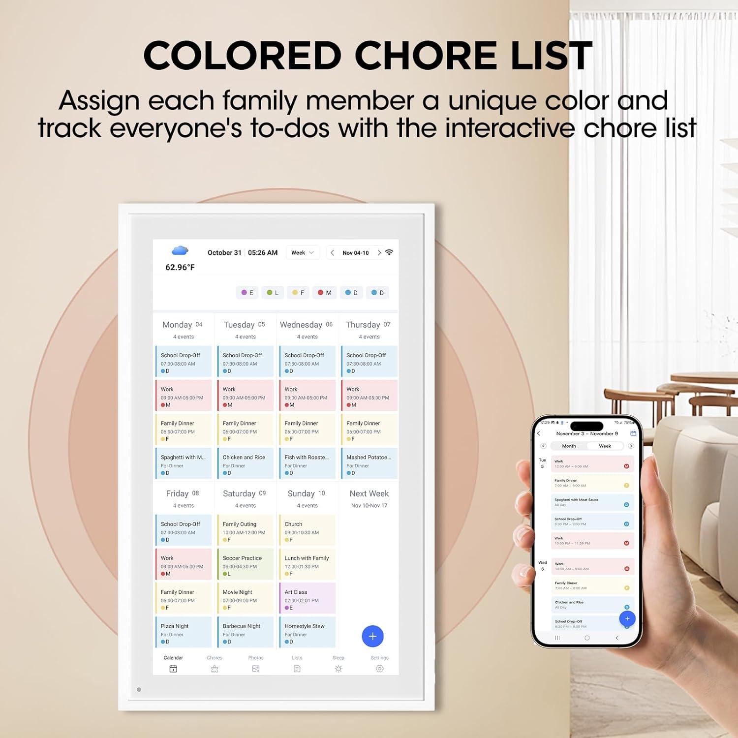 Calendario Digital Inteligente DASFIWO 10.1" Full HD IPS