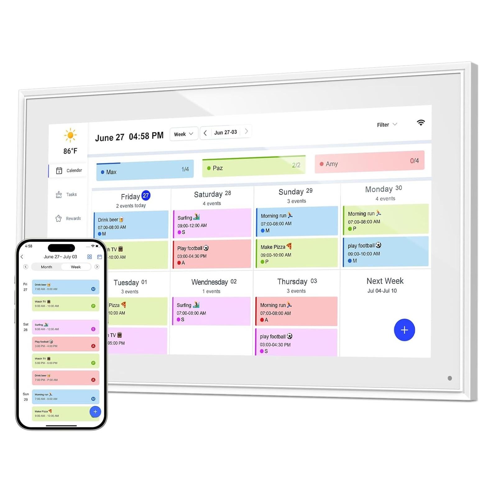 Calendario Digital Canupdog 15.6" Pantalla Táctil HD 2025
