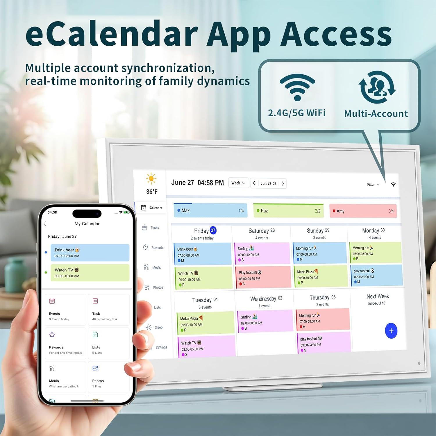 Calendario Digital Canupdog 15.6" Pantalla Táctil HD 2025