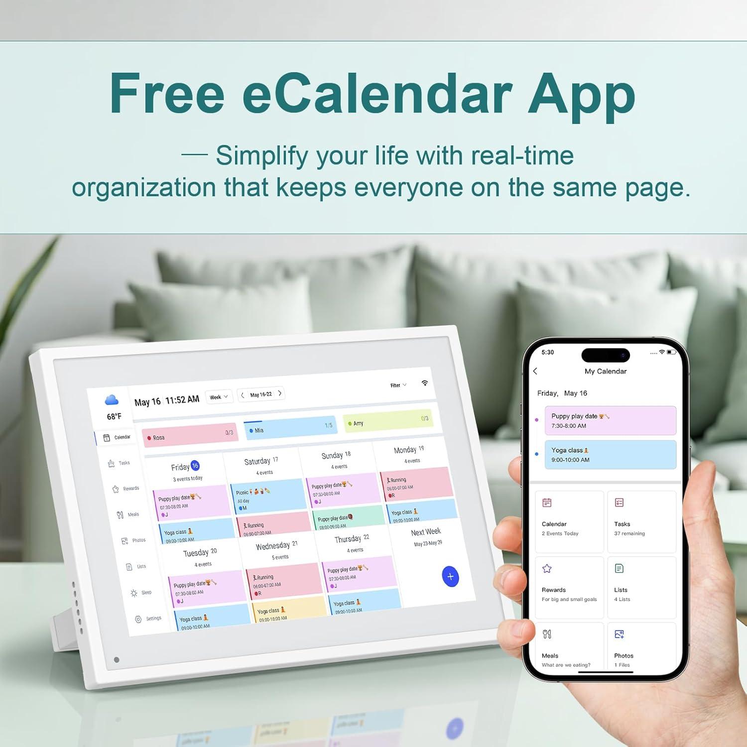 Calendario Digital Inteligente Canupdog 10.1" WiFi HD