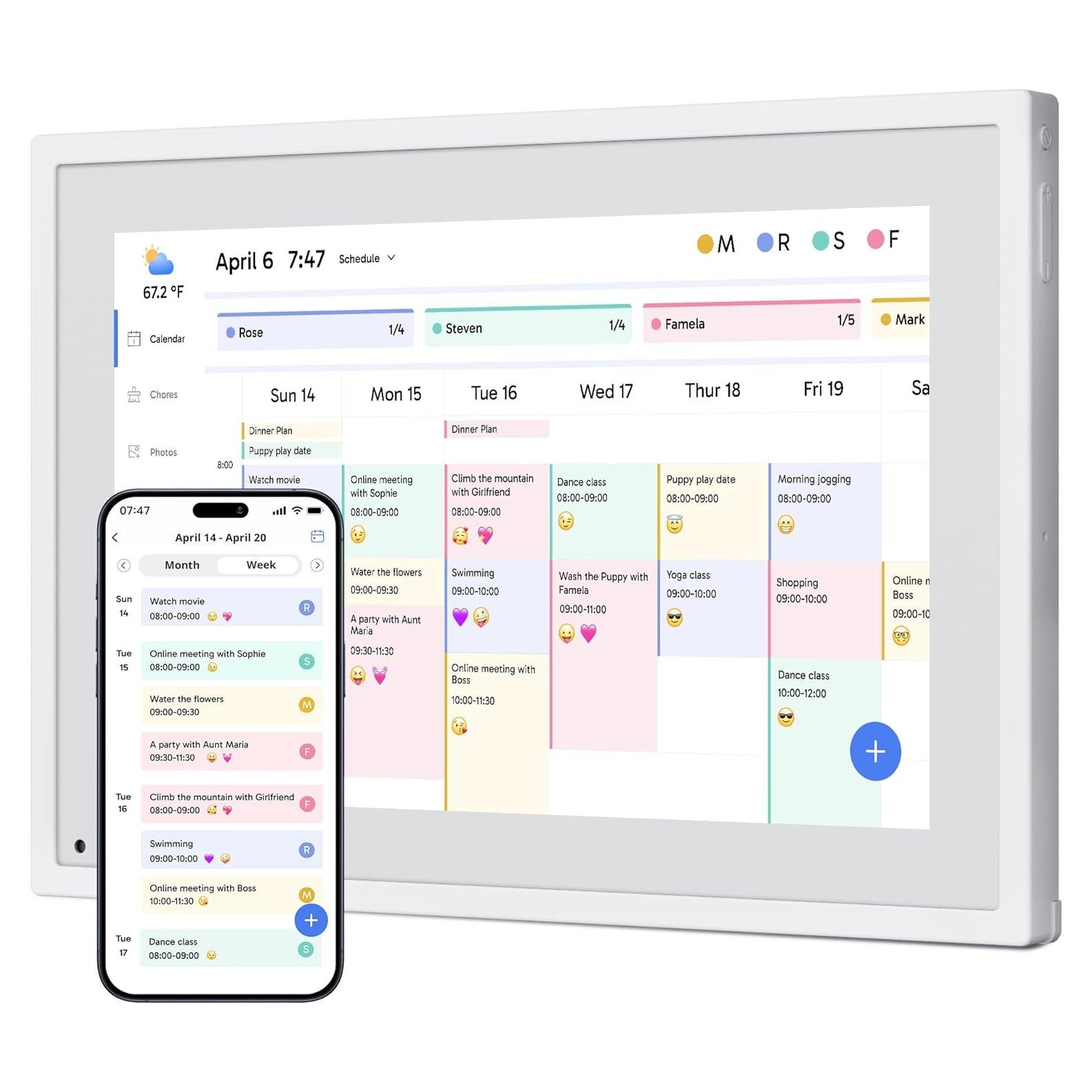 Calendario Digital Dragon Touch 10.1" Pantalla Táctil Inteligente