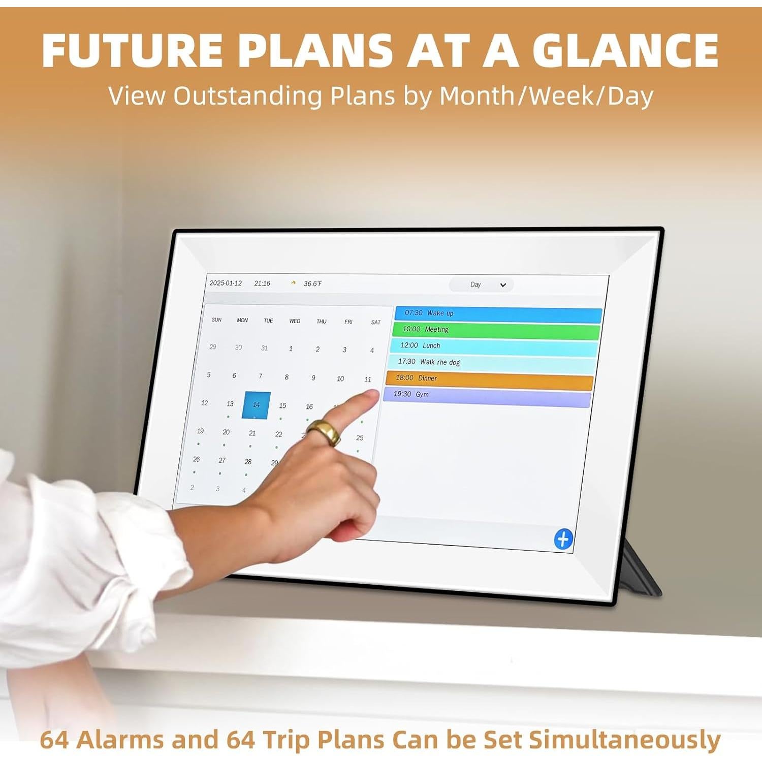 Calendario Digital YUYIALARM 10.1" Pantalla Táctil WiFi