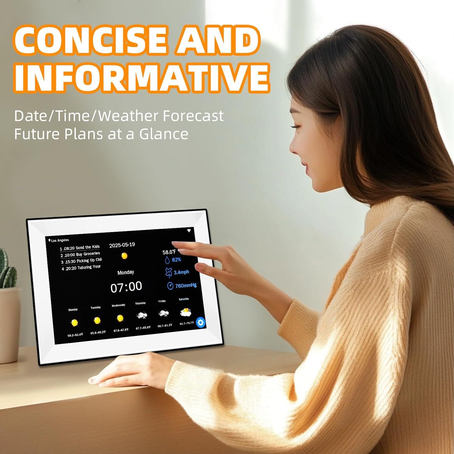 Calendario Digital YUYIALARM 10.1" Pantalla Táctil WiFi