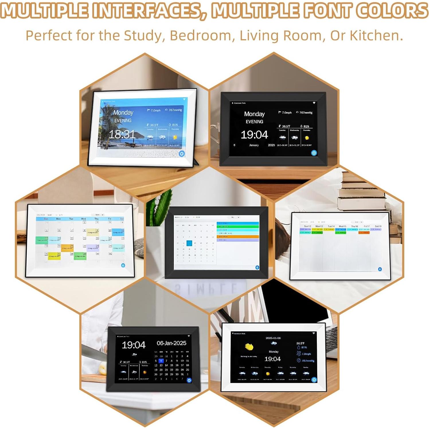 Calendario Digital YUYIALARM 10.1" Pantalla Táctil WiFi