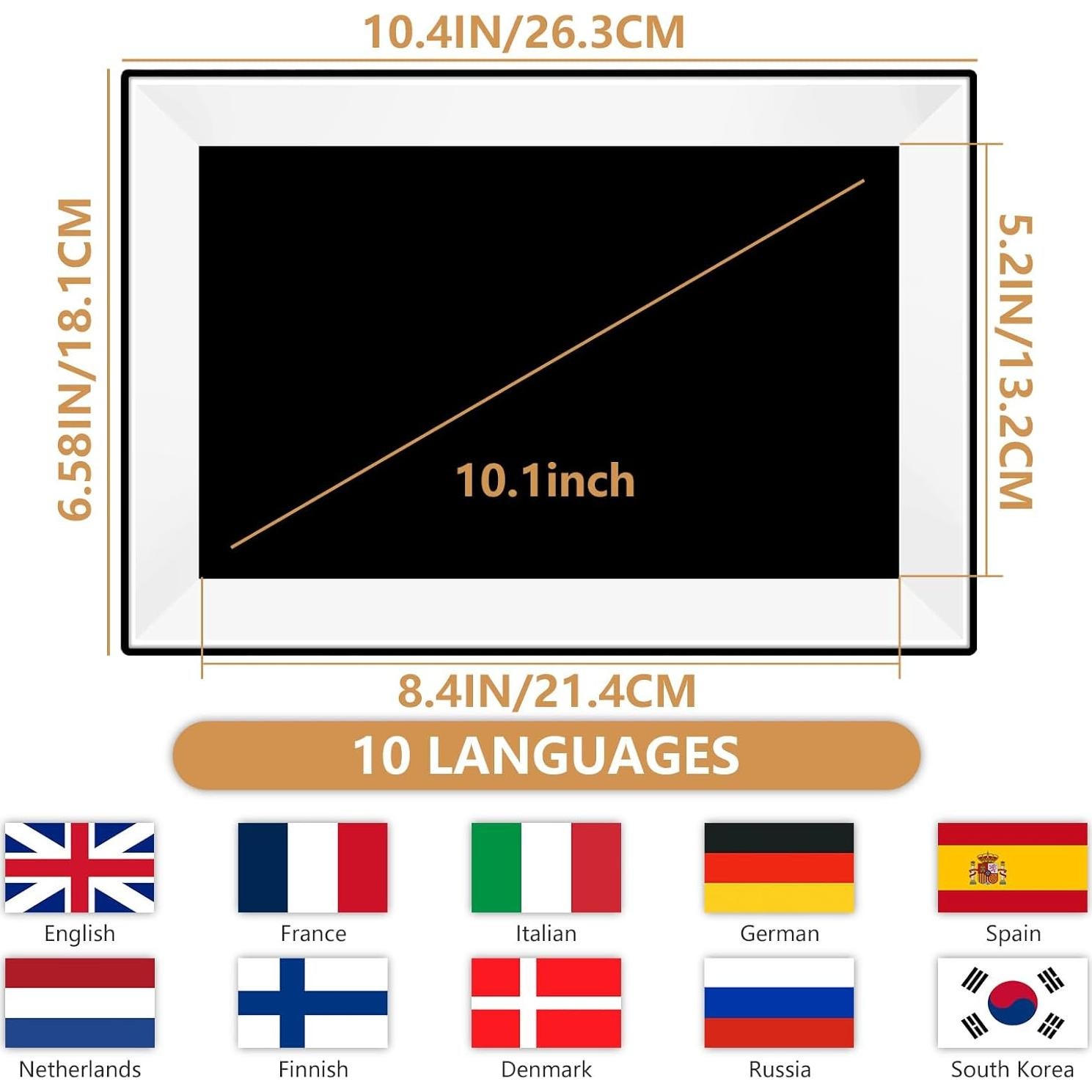 Calendario Digital YUYIALARM 10.1" Pantalla Táctil WiFi