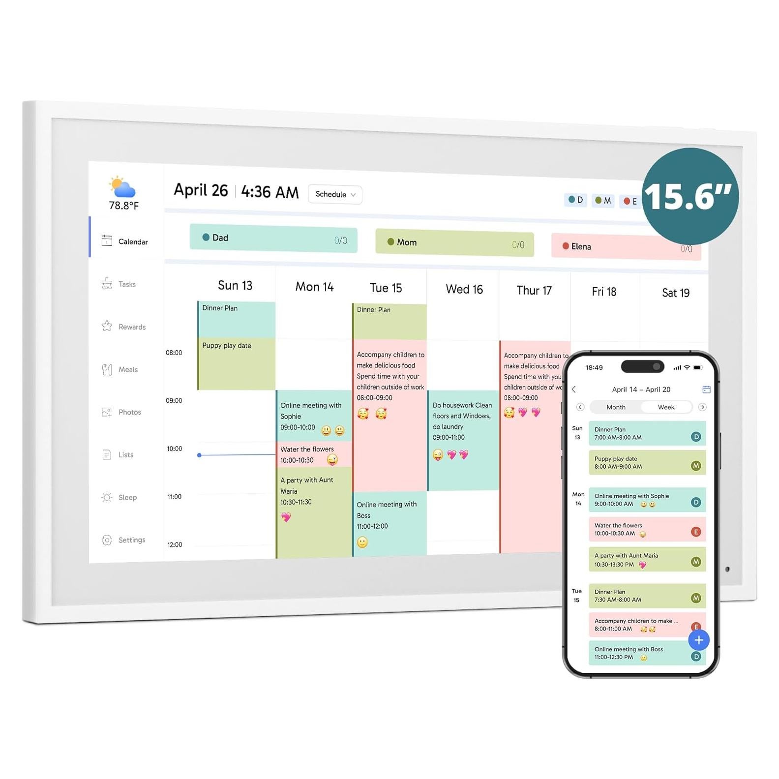 Calendario Digital 15.6" Dragon Touch TM15 Pantalla Táctil