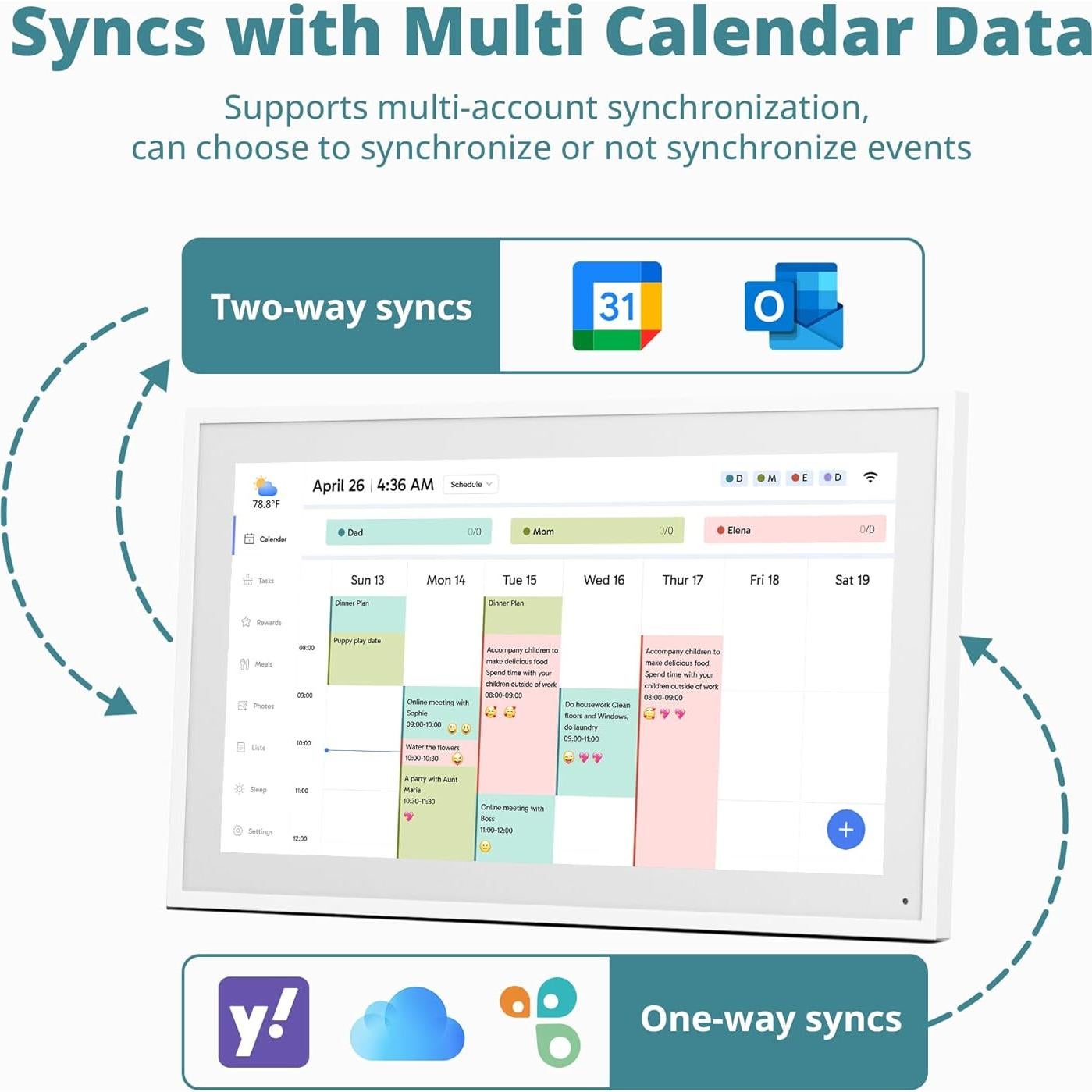 Calendario Digital 15.6" Dragon Touch TM15 Pantalla Táctil
