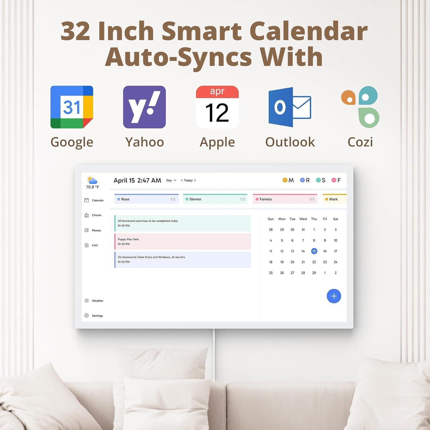 Calendario Digital 32" Dragon Touch FHD Interactivo Montable