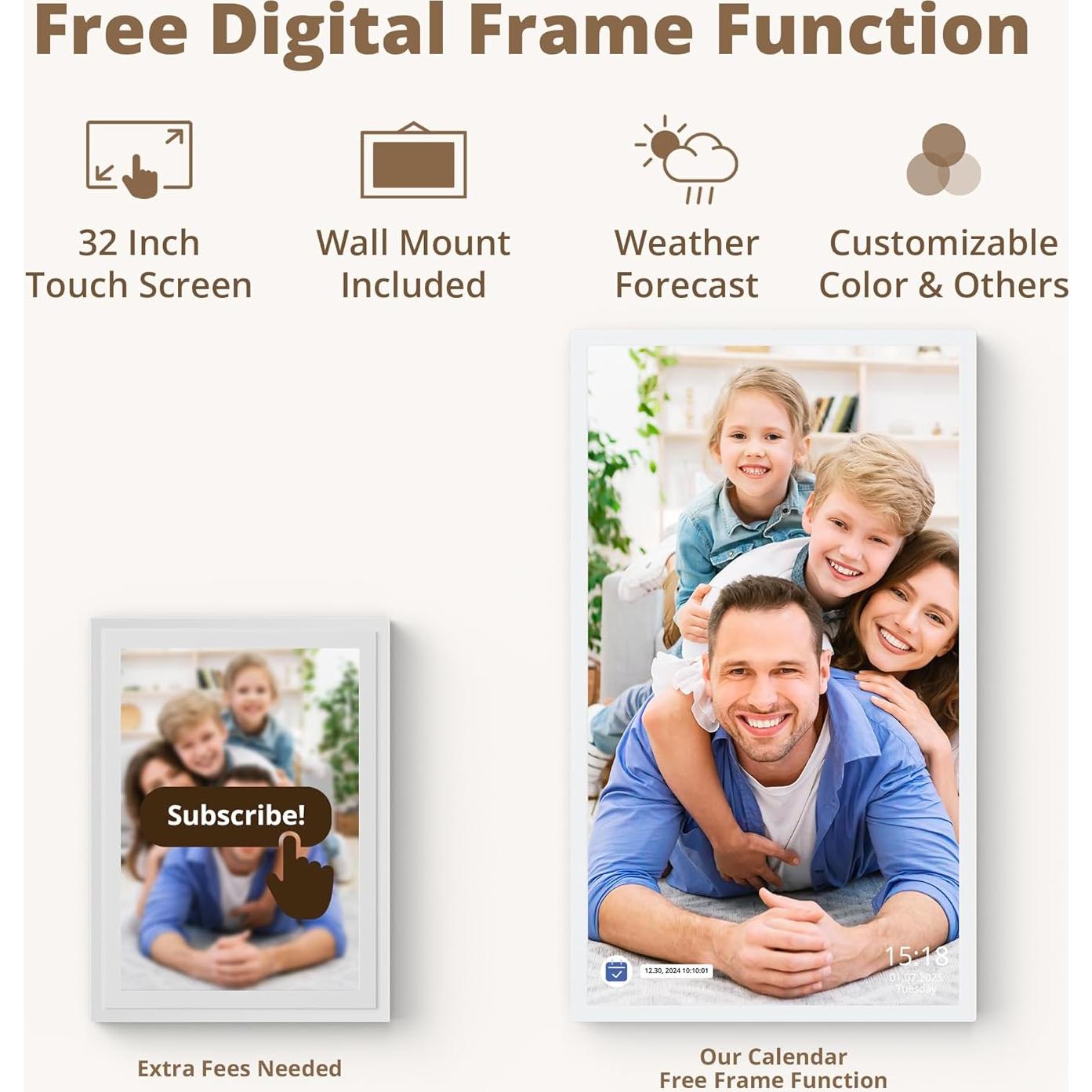 Calendario Digital 32" Dragon Touch FHD Interactivo Montable