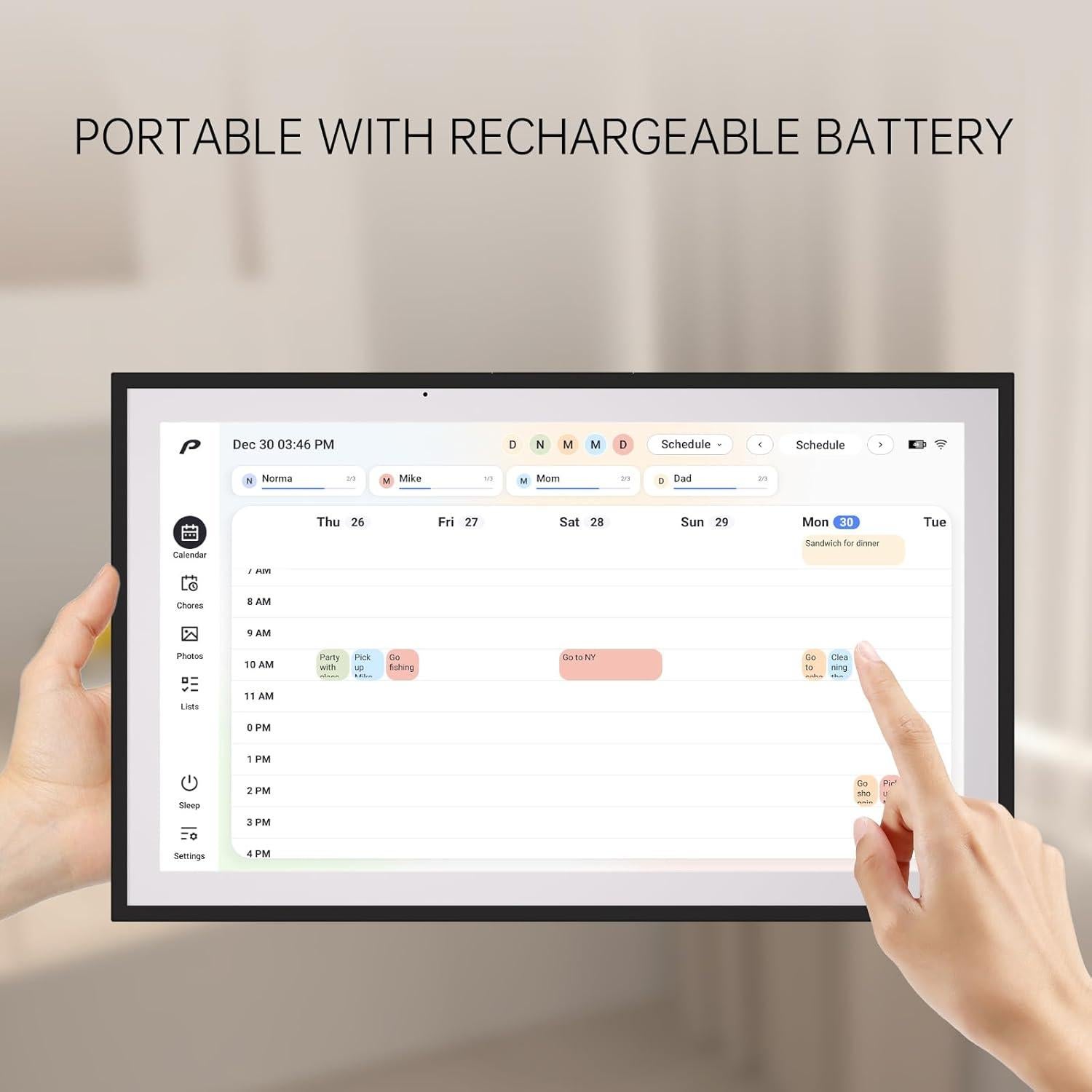 Calendario Digital Pronext 15.6" Full HD Táctil Recargable