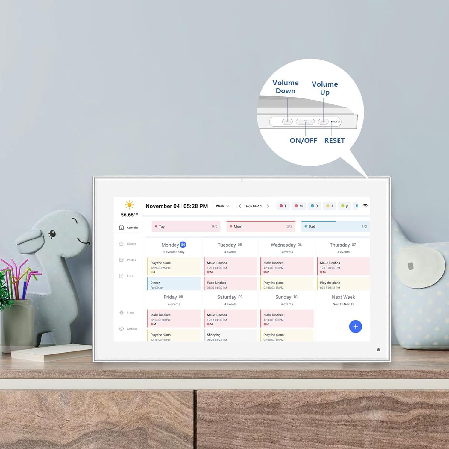 Calendario Digital YENOCK 15.6" Pantalla Táctil FHD Organizador