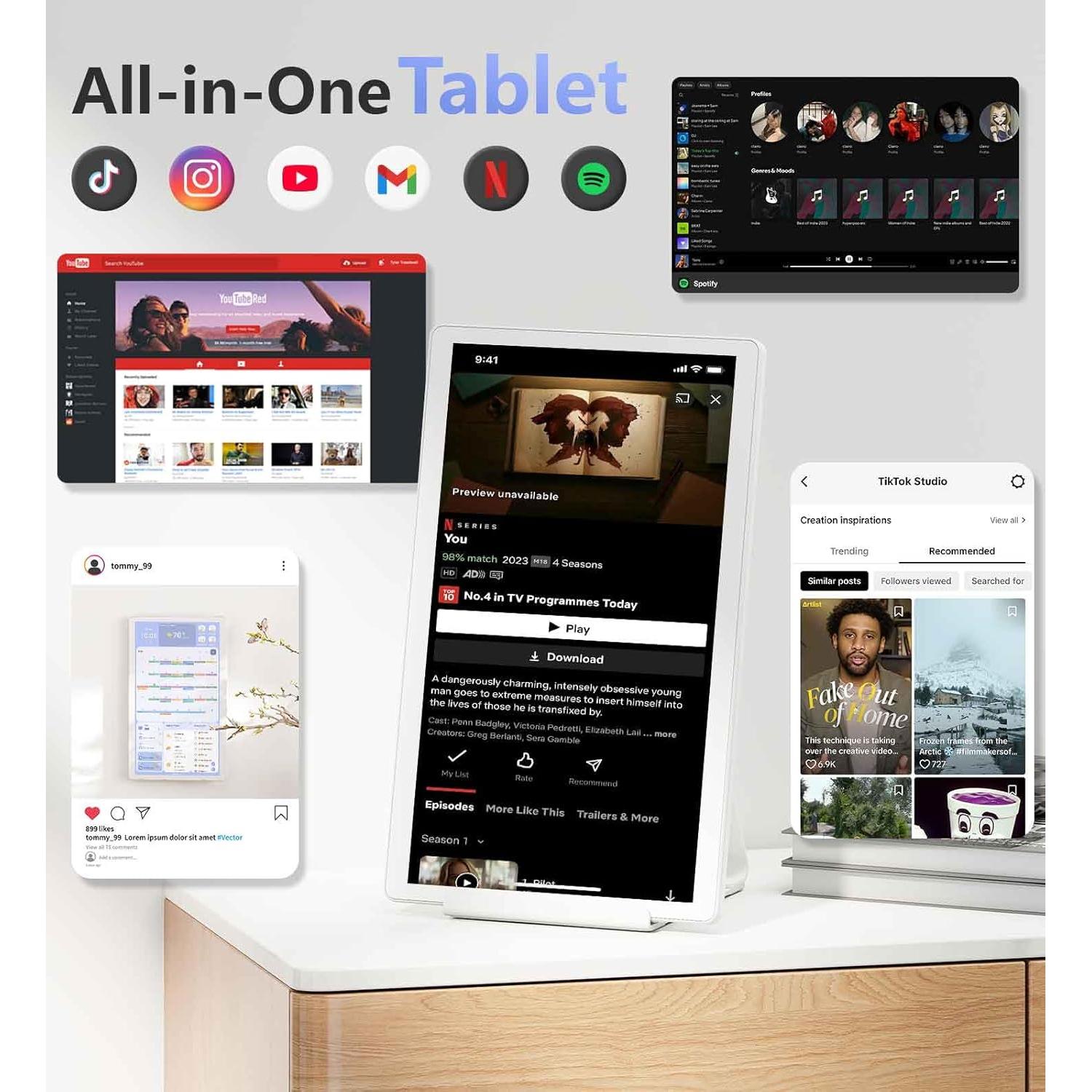 Calendario Digital Cozyla Mate 15.6" Pantalla Táctil Blanco